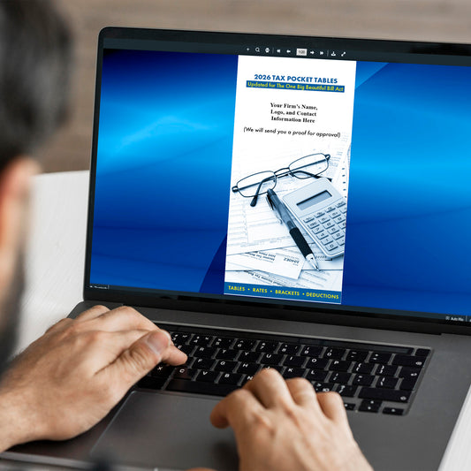 Tax Pocket Tables "Printer Ready Artwork" ONLY