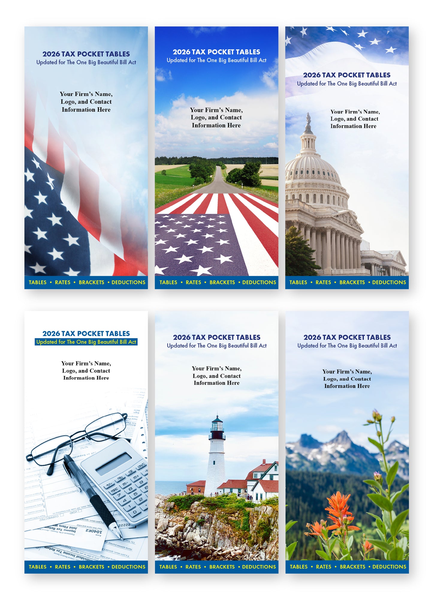 Tax Pocket Tables "Printer Ready Artwork" ONLY