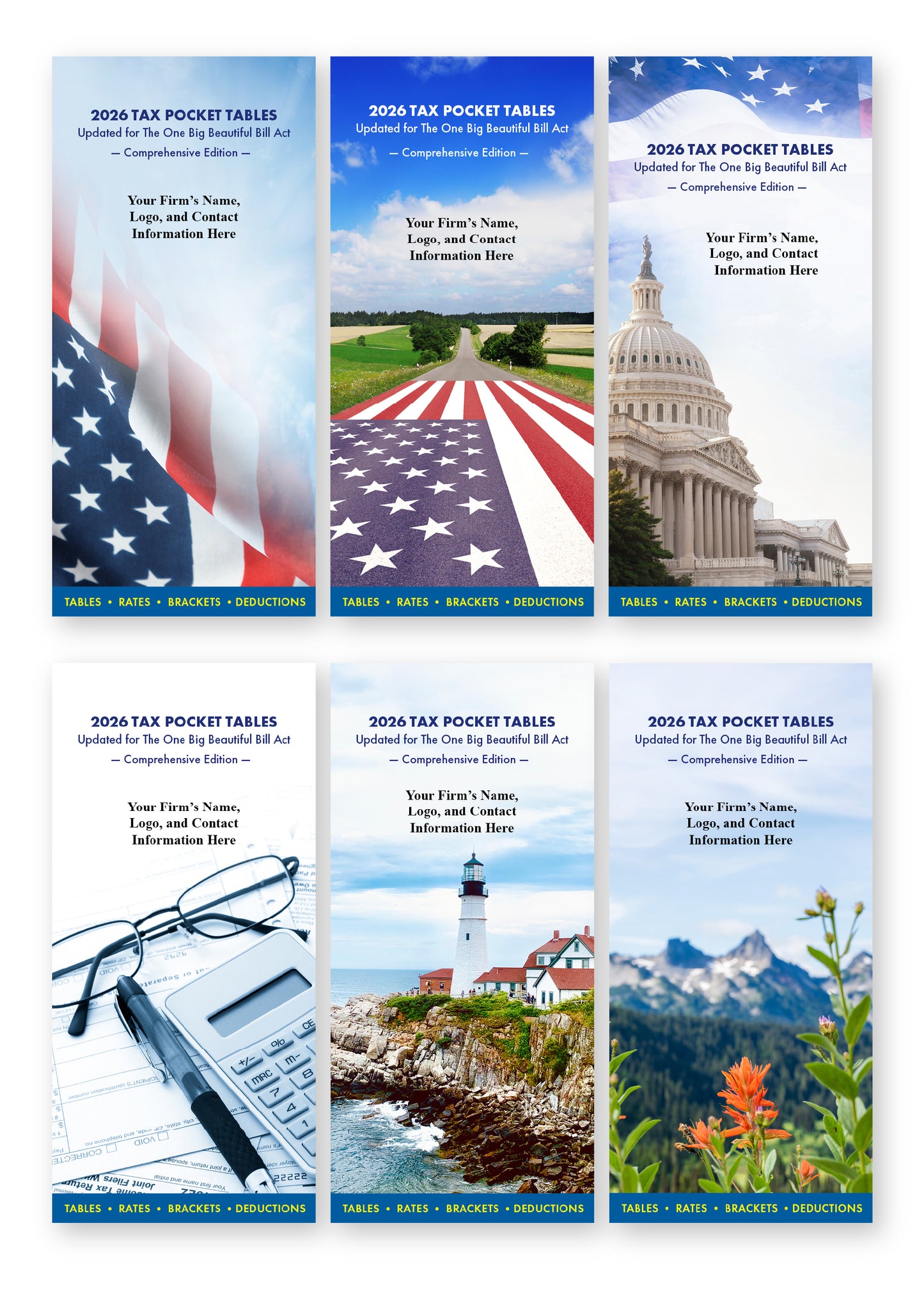 Tax Pocket Tables "Printer Ready Artwork" ONLY